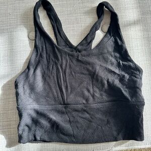 Joah Brown Black Ribbed Bra Top